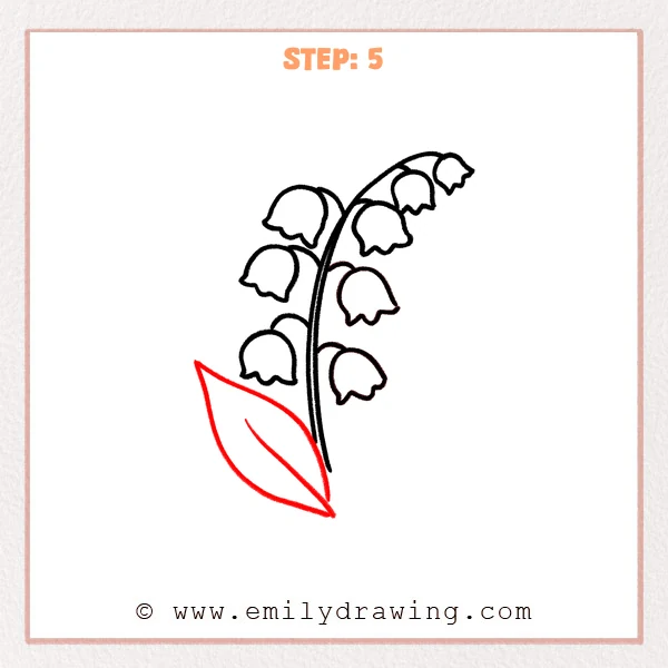 how to draw a lily of the valley - Step 5